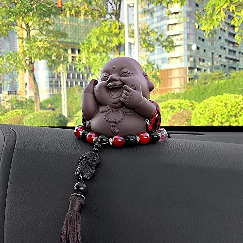 Gold Happy Car Ornaments Buddha Beads with Brave Troops Auto Interior Rearview Mirror Hanging Pendant Stalls Decoration Accessories Gifts - Thumbnail 5