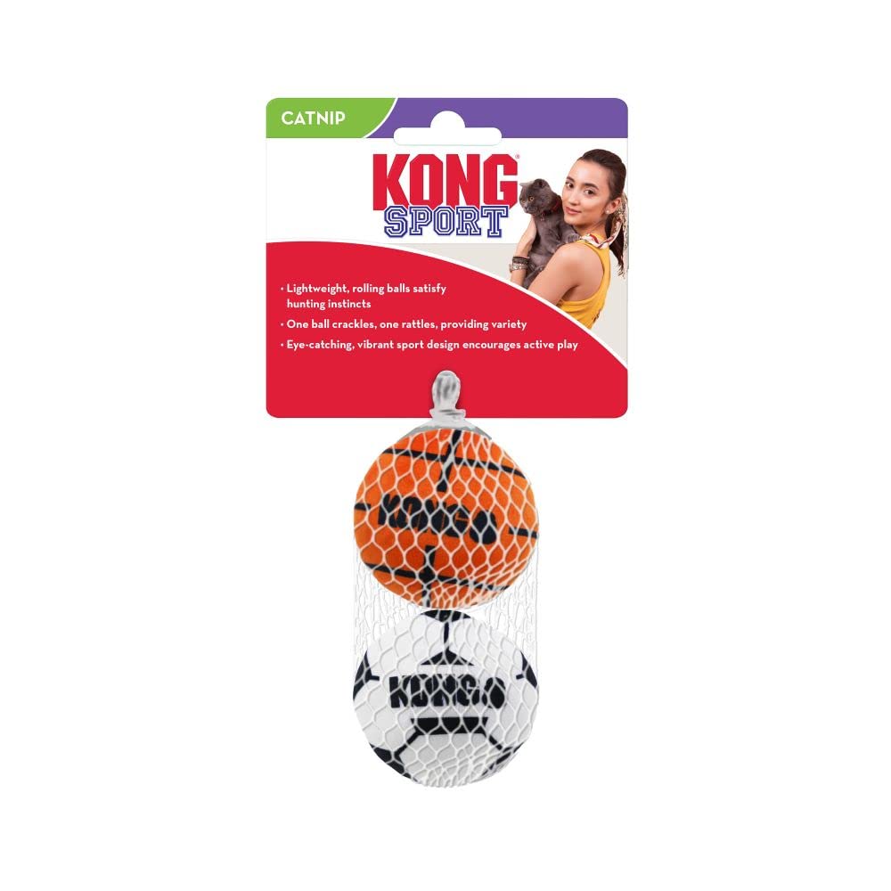 KONG Cat Sport Toy Balls 2 Pack Assorted