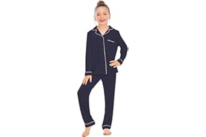 Alunsito Kids Baby Girl Boy Pajama Set Long Sleeve Pjs 2 Piece Sleepwear Button-Down Nightwear Summer Fall Nightie