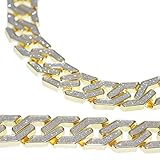 Sand Blast Cuban Bling Chain Gold Tone Heavy 20MM Wide Mens 30