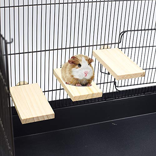 Genubi Pet Mini Natural Wood Stand Platform Hamster Chinchilla Springboard Wooden Small Animal Platform for Cage, 3 Pack - Thumbnail 3