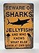 Funny HAHA USA Shark and Jellyfish Warning Funny Metal Sign 7.75 x 11.75