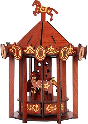 [Spring Clearance Sale] Rosewood Color-Carousel 3D Wooden Puzzle for Children &amp; Adults , Wooden Jigsaw Puzzle Handmade Toy