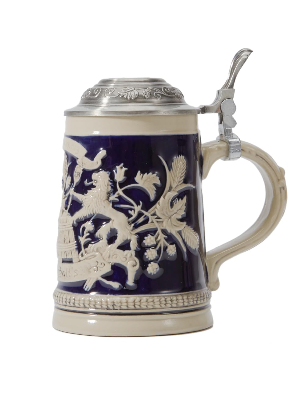 HAUCOZE Beer Stein Mug German Bavarian Drinking Viking Tankard with Petwer Lid for Birthday Gifts Men Father Husband 0.6 Liter