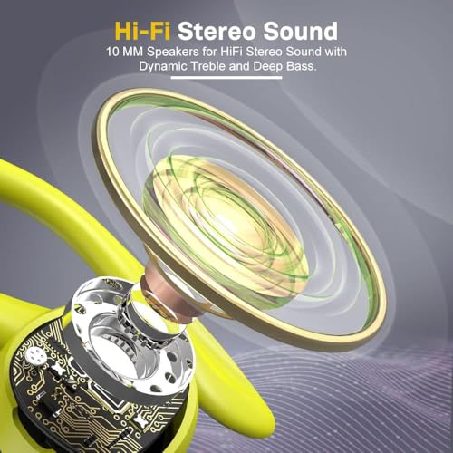 Fone De Ouvido Natação Bluetooth Sem Fio Prova Dágua Tws Fones De Ouvido Intra Auriculares Graves Potentes Adequado Para Usar Durante O Exercício (Verde)