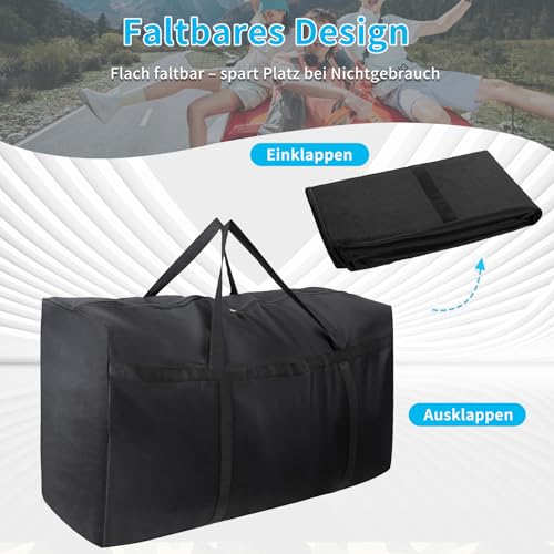 Pabbyeey 2 Pack 180L Foldable Storage Bags Oxford Fabric Waterproof Storage Bags with Handles Zipper for Clothes, Duvets, Blankets and Moving