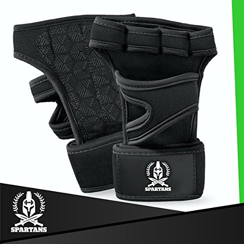 Spartans Gloves Cross Training Gloves Wrist Support WODs,Gym Workout,Weightlifting & Fitness-Leather Padding, No Calluses-Suits Men & Women