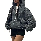 Sumleno Fairy Grunge Clothes Alt Emo Clothing Y2k Zip Up Hoodie Oversized Hooded Sweatshirt Harajuku Aesthetic Jacket