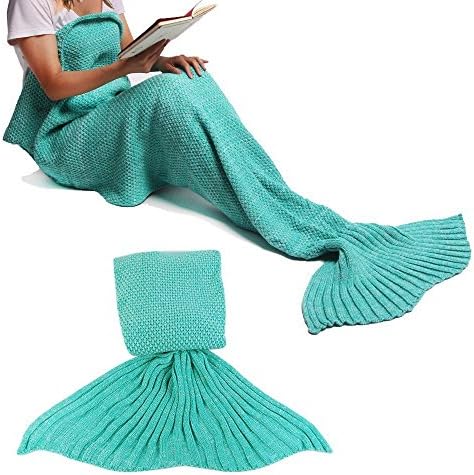 Mermaid Tail Blanket Crochet Mermaid Blanket for Adult and Children Pretty Handy Knitted Mermaid Tail All Seasons Sleeping Blankets Sofa Air Conditioning Blanket Sleeping Bags