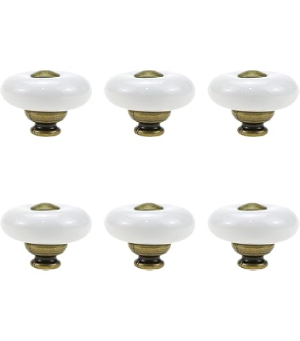 25 Pack White Porcelain Ceramic Cabinet Door Knobs – Modern Drawer Pulls, Individually Packed