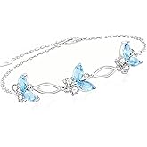 SUNCHIO Gifts for Birthday Holiday,Butterfly Shaped Sterling Silver Bracelet Jewelry Adjustable and Charming Link Bracelet for Women Ideal Gifts for Her Mom Wife