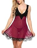 Avidlove Sexy Babydoll Lingerie For Women Lace Chemise Nightgown Sleepwear