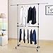 SONGMICS Adjustable Double Rods Garment Rack Rolling Hanging Clothes Racks with Brake Wheels ULLR41B