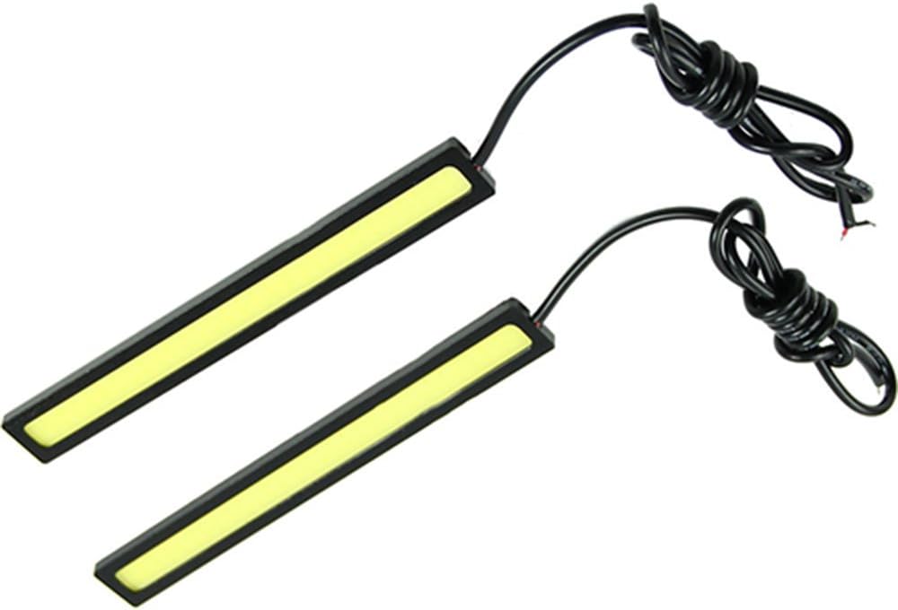 Sanwood® 2pcs Waterproof Aluminum White Slim COB LED DRL Daylight Driving Daytime Running Light Ramp For Car SUV Sedan Coupe Vehicle (Black)