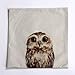 Yoyorule Vintage Cotton Linen Pillow Case Sofa Waist Throw Cushion Cover (Owl)