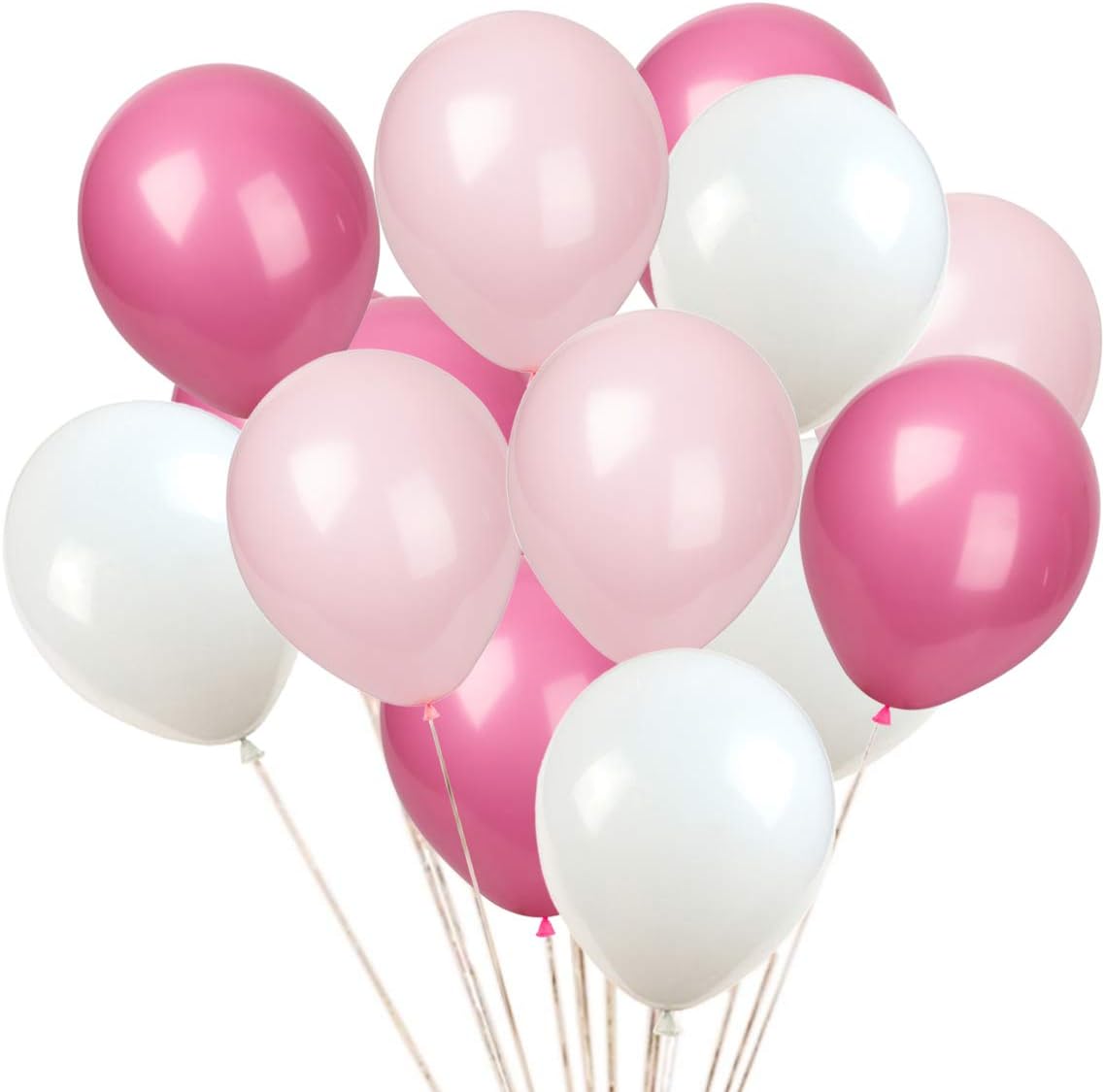 light pink and rose red latex balloons 