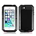 iPhone 5S/SE Case,Mangix Gorilla Glass Luxury Aluminum Alloy Protective Metal Shockproof Heavy Duty Cover Shell Case Skin Protector for Apple iPhone 5/5S/SE (Black)