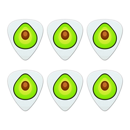 Avocado Green Fruit with Pit Novelty Guitar Picks Medium Gauge - Set of 6