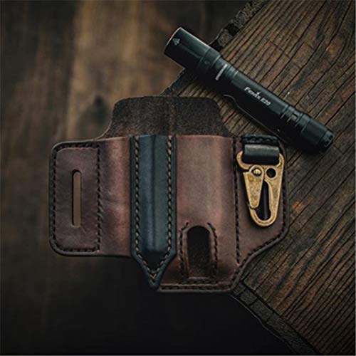 Linoni Taktischer Multitool-Halter aus Leder, EDC, Gürtelschlaufe mit Schlüsselhalter für Taschenlampe, Werkzeuge, Outdoor, Camping – Bild 3