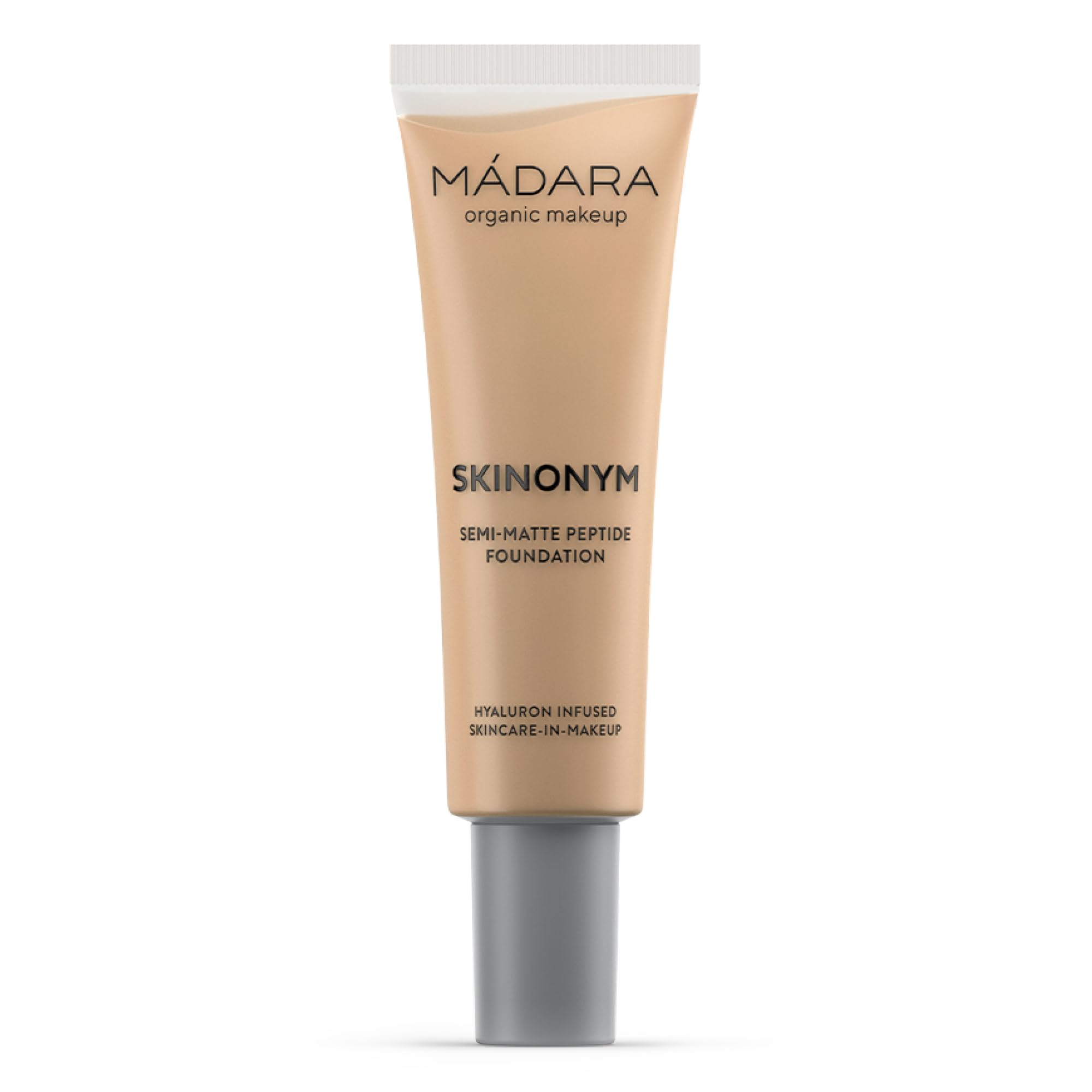 MÁDARA Organic Skincare | SKINONYM Semi-Matte Peptide Foundation, #40 Sand, 30ml – Boosted by Potent Skincare Actives, Seamless Coverage, Adapts to the Skin's Texture, Dermatologically Tested.