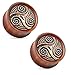 Dotted Tribal Swirl Organic Rose Wood Saddle Fit Double Flared Plugs Ear Gauges - Sold As Pair (22mm - 7/8