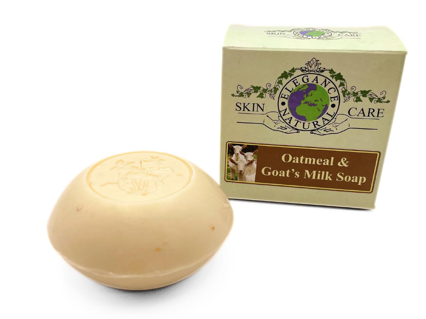 Goats Milk and Oatmeal Soap 100g Triple Milled Hand Made by Elegance Natural Skin Care for Sensitive Skin Psoriasis Eczema Dry Skin Dermatitis Rosacea