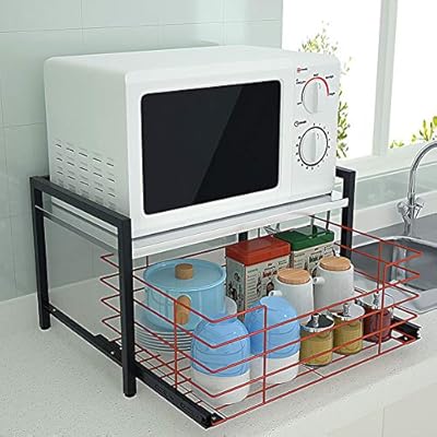 Microwave Oven Rack Stainless Steel Storage Holder Kitchen