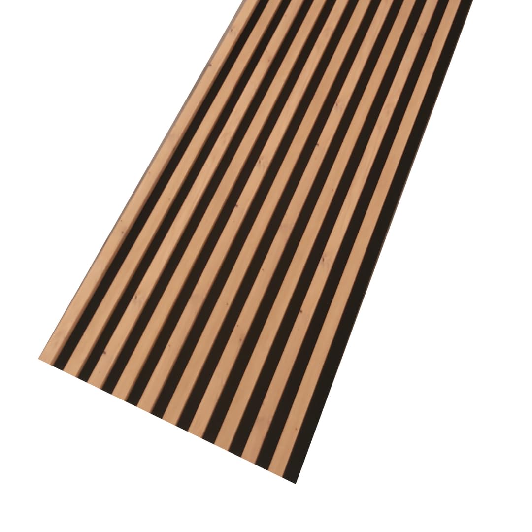 MEBANO. Akustikpaneele auf Schwarzplatte 2 Stücke x (26,5x240 cm) Wandpaneele Farbe: Eiche Artisan MDF Wandverkleidung Innen Moderne Lamellenwand Deko Wand