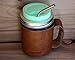 Faux Leather Sleeve with Handle/Travel Mug for Wide Mouth Pint Mason, Canning Jars
