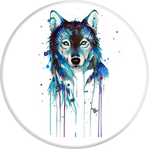 Karri CC Watercolor Wolf Print Multi-Function Holder and Mount,Expanding Stand Pop Grip Mount Socket for iPhone Cellphone Smartphones