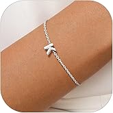 Silvora S925 Sterling Silver Initial Letter Bracelet - A to Z, 6.3" + 2" Adjustable Personalized 26 Alphabet Jewelry Initial Bracelet for Women
