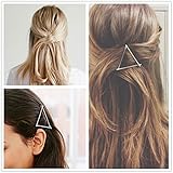 ANGELANGELA Minimalist HOT Gold Silver Hollow Triangle Geometric Metal Hairpin Hair Clip Clamps Accessories Barrettes Bobby Pin Ponytail Holder Statement Women's GIFT Headwear Styling Jewelry