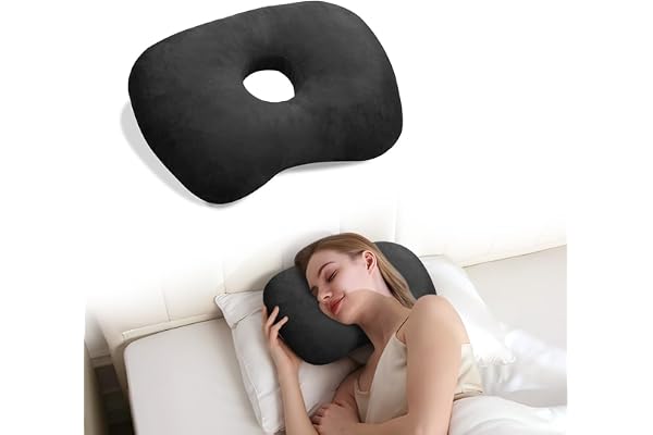 Ear Piercing Pillow with an Hole for CNH and Pain Inflammation Pressure Sores for Side Sleepers, Cotton and Polyester Side Sl