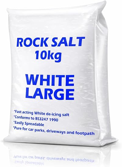 The Glowhouse 10kg Grit Rock Salt Deicing White Salt BS 3247 UK Bagged