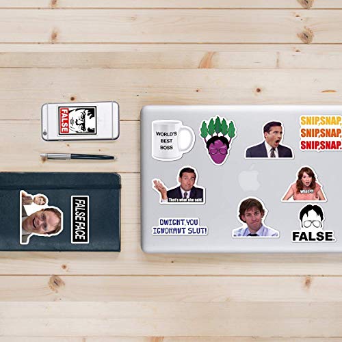 The Office Sticker Pack of 50 Stickers - Funny Waterproof Vinyl Stickers for Laptops, Hydro Flasks, Water Bottles, Computers, Phone