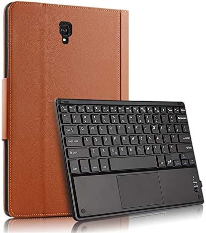 AICEDA Tablet Case Compatible with Samsung Galaxy Tab S4 10.5 Inch T835, Anti-Scratch Shockproof Tablet Bluetooth Keyboard Case Wireless USA Keyboard with Touchpad-Brown