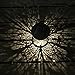 Whitelotous 2pcs/Set Metal Rattan Solar LED Hanging Lantern Lights IP44 Waterproof Outdoor Garden Yard Decor Lamps