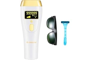 GRANSUMR IPL Laser Hair Removal Device for Women & Men - at-Home Painless Ultra-Fast Flash Hair Remover, 86% Hair Reduction in 4 Weeks, High Energy & 5 Modes, 8 Mins Full Body & Bikini Line & More