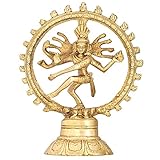 Shalindia Dancing Idol Shiva Nataraja Hindu Statue for Home Decor Mandir Brass 5.5 Inch