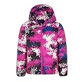 Vedem Unisex Children Kids Winter Camouflage Ultra Light Hooded Down Jacket Coat for Boy Girl (130, Magenta)