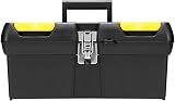 Stanley Toolbox with Metal Latch 16 in 2 Lid Organisers Removable Tote Tray view 3