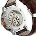 ESS Men's Man Brown Leather Stainless Silver Skeleton Semi Mechanical Mens Men Wrist Watch GIFT WM342