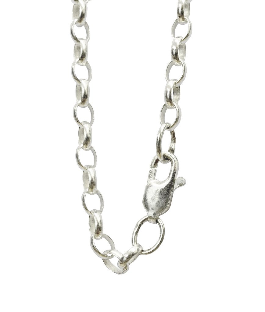 ANTOMUSSolid Sterling Silver Oval Link Belcher Chain Made in England 7.5 inch-40 inch
