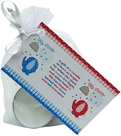 GORGEOUS CUTE BABY SHOWER CANDLE FAVOURS WITH SCENTED CANDLES - BLUE - PINK or WHITE for MUM MUMMY TO BE IDEAL FOR Baby Boy - Baby Girl or can't wait to find out (PACK OF 20 (Twenty), White)