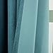 H.VERSAILTEX Linen Blackout Curtain 96 Inches Long for Bedroom/Living Room Thermal Insulated Grommet Linen Curtain Drapes Primitive Textured Burlap Effect Window Drapes 1 Panel - Heather Aegean Blue