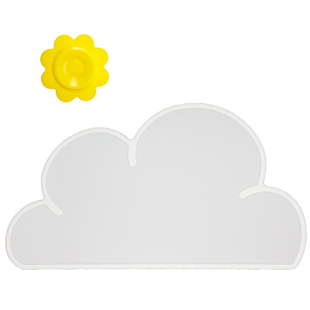 BITEYI Silicone Cloud Placemat Bowl pad Slip & Heat Resistant Waterproof Table Mat Dish Meal Mat (white)