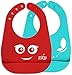 ZIZU BPA Free Waterproof Silicone Baby Bibs, Red