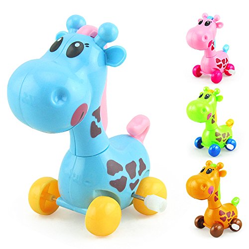 Wcysin 4 Pieces Wind Up Toy Graffee, Cute Clockwork Classic Baby Toddler Kids Toy Random Colors