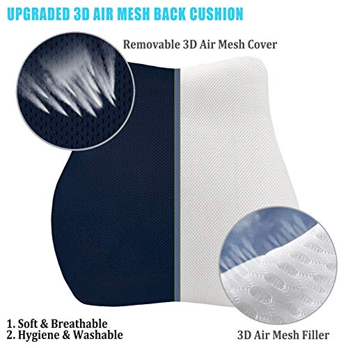 Idle Hippo 3D Air Mesh Lumbar Support Pillow for Office Chair Back