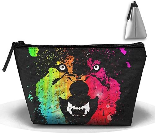 Funny Rainbow Colorful Husky Zipper Closure Pouch Travel Multi-functional Cosmetic Bags